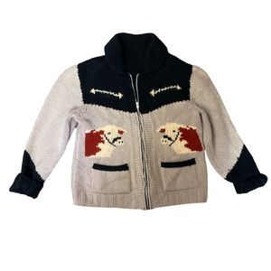 Adorable vintage wool sweater with cow pattern